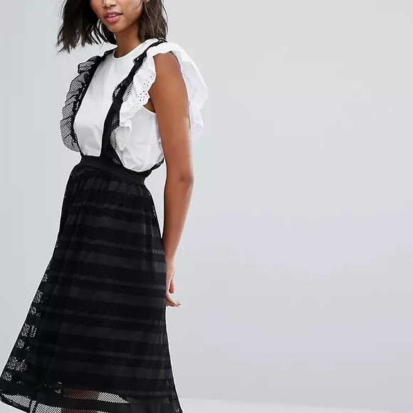 Lost Ink Pinafore Skirt In Lace - Picture 11 of 12